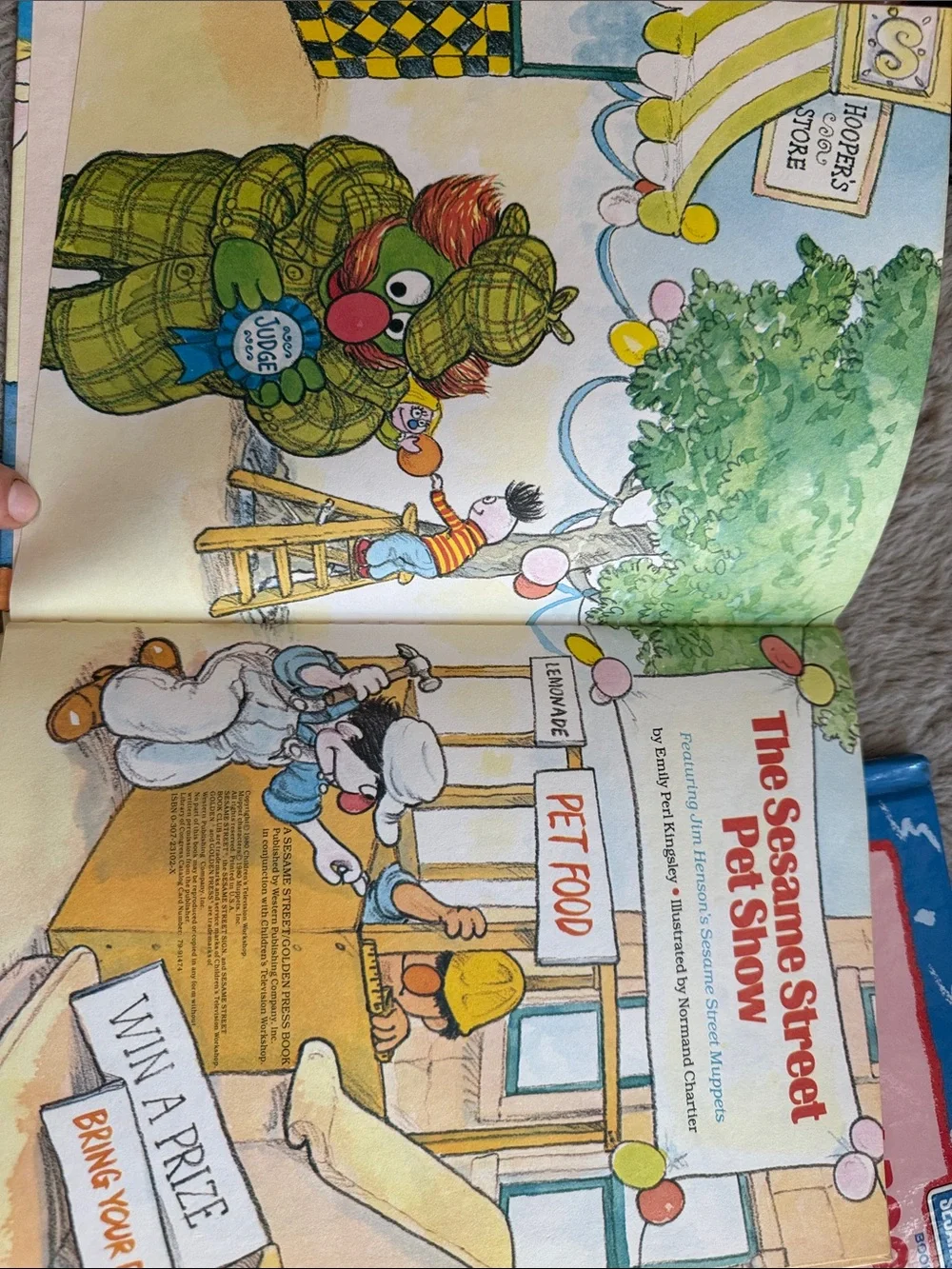 Vintage 1980 The Sesame Street Pet Show Storybook Hardcover Picture Book & Bonus